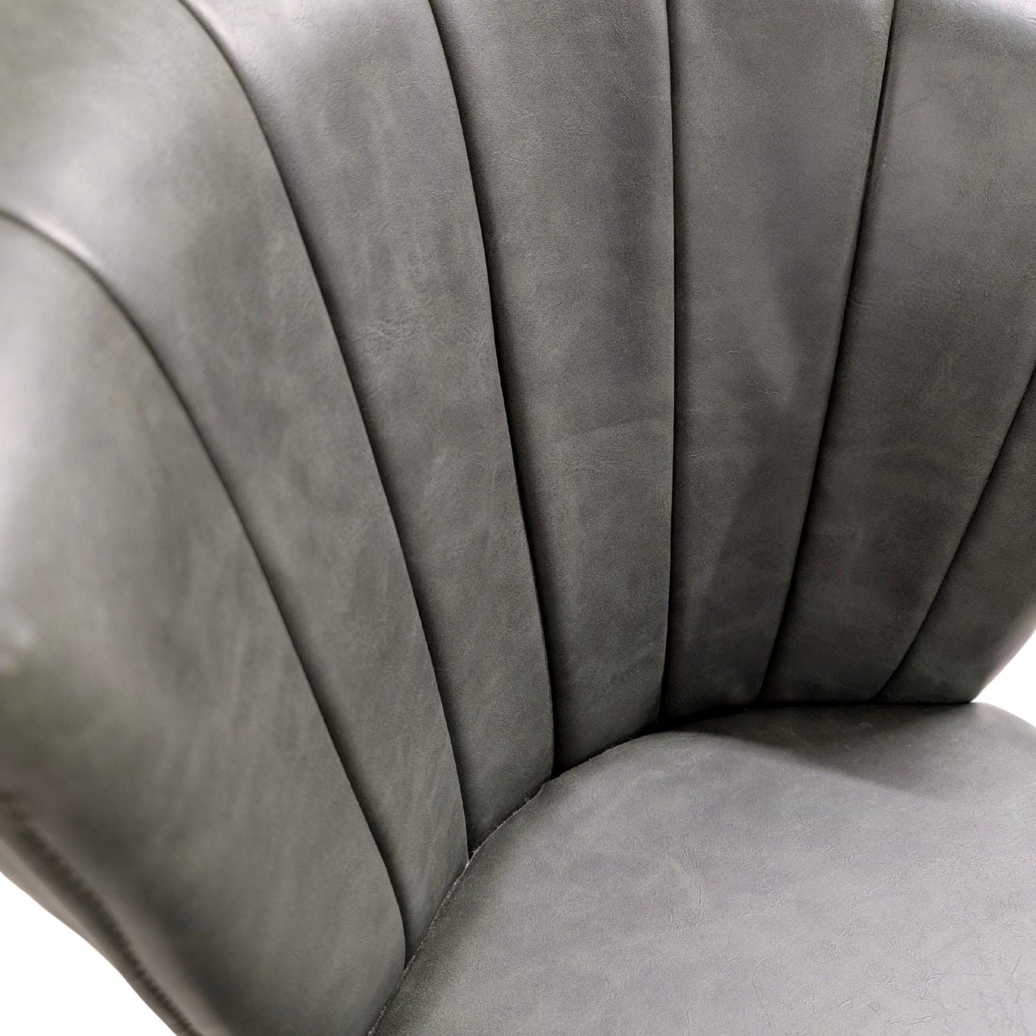 Modern Green PU Leather Upholstered Curved Back Dining Chair - Home Furniture Interiors