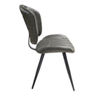 Modern Green PU Leather Upholstered Dining Chair with Black Steel Legs - Home Furniture Interiors
