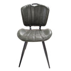 Modern Green PU Leather Upholstered Dining Chair with Black Steel Legs - Home Furniture Interiors
