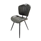 Modern Green PU Leather Upholstered Dining Chair with Black Steel Legs - Home Furniture Interiors