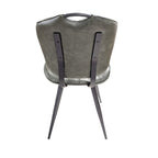 Modern Green PU Leather Upholstered Dining Chair with Black Steel Legs - Home Furniture Interiors