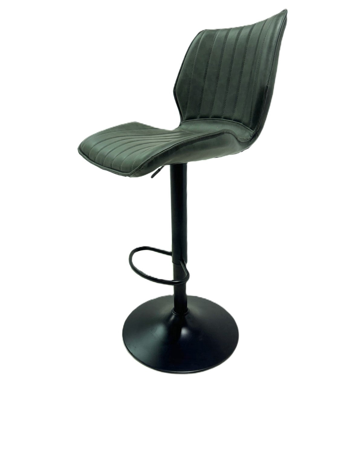Modern Green PU Leather Upholstered Gas Lift Bar Stool - Home Furniture Interiors