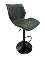 Modern Green PU Leather Upholstered Gas Lift Bar Stool - Home Furniture Interiors