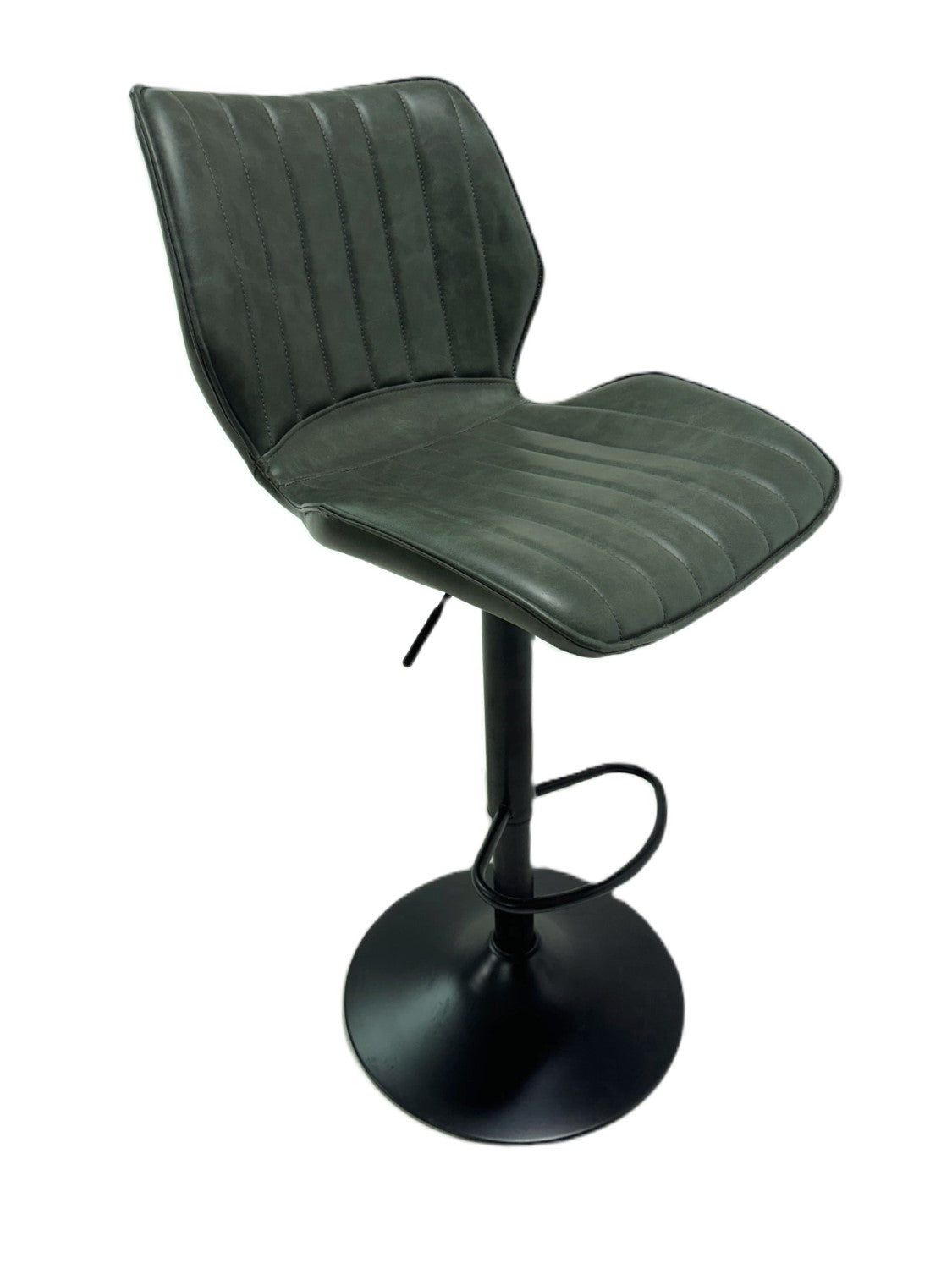 Modern Green PU Leather Upholstered Gas Lift Bar Stool - Home Furniture Interiors