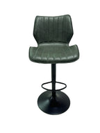 Modern Green PU Leather Upholstered Gas Lift Bar Stool - Home Furniture Interiors