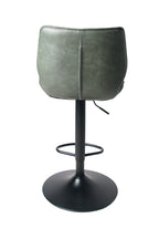 Modern Green PU Leather Upholstered Gas Lift Bar Stool - Home Furniture Interiors