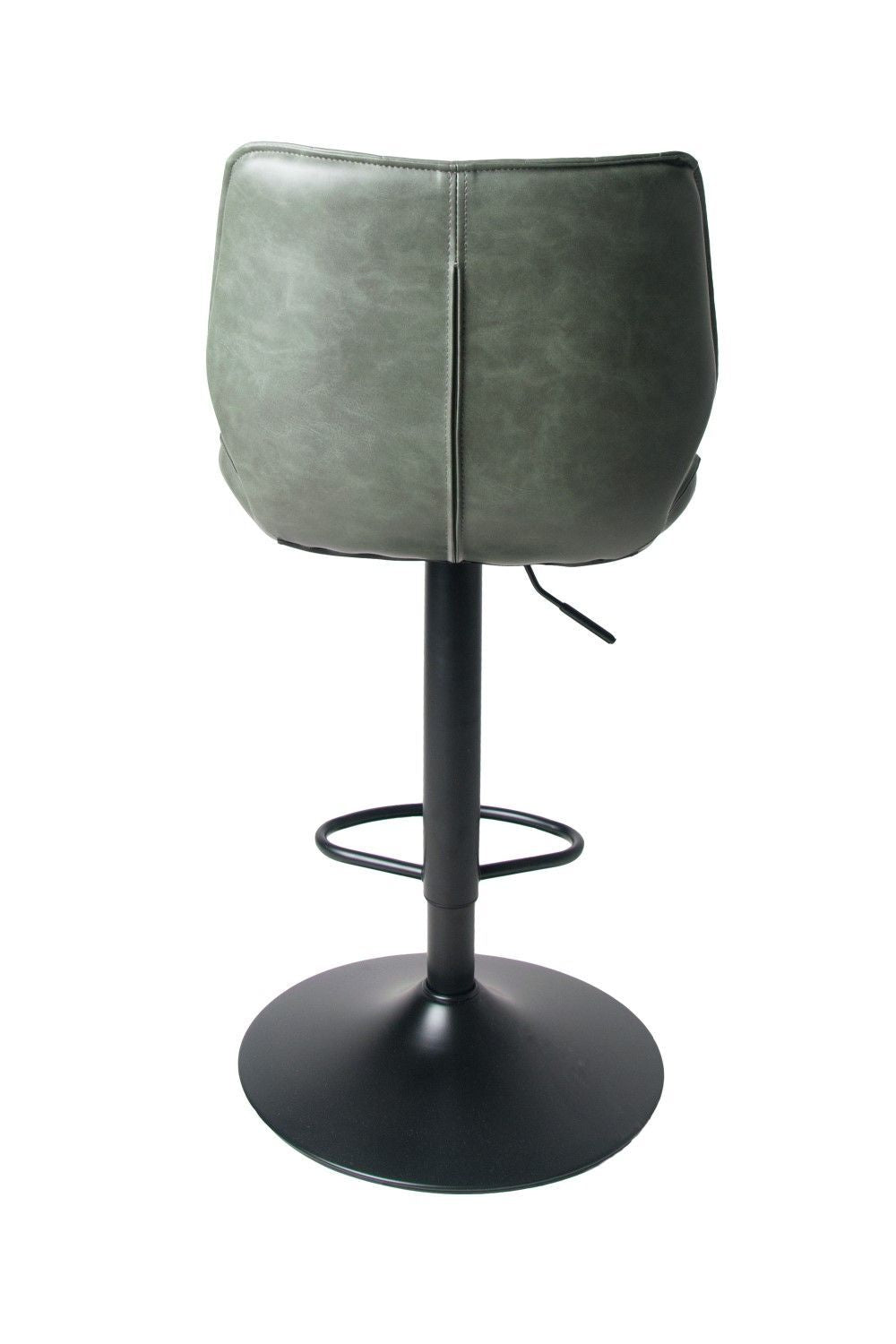 Modern Green PU Leather Upholstered Gas Lift Bar Stool - Home Furniture Interiors
