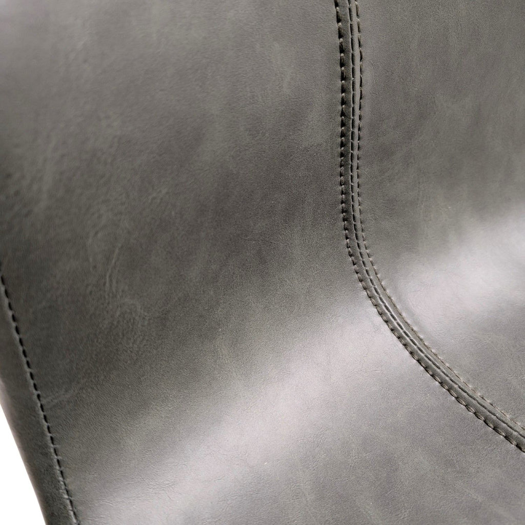 Modern Green Vegan Leather Bar Stool with Curved Seat and Black Steel Frame - Home Furniture Interiors