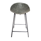 Contemporary Green Vegan Leather Curved Counter Stool with Steel Base - Home Furniture Interiors