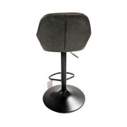 Contemporary Green Vegan Leather Gas Lift Curved Barstool with Steel Base - Home Furniture Interiors