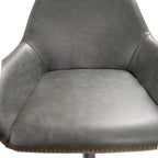 Contemporary Green Vegan Leather Gas Lift Curved Barstool with Steel Base - Home Furniture Interiors