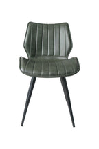 Contemporary Green Vegan Leather Dining Chair with Steel Legs - Home Furniture Interiors
