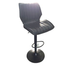 Modern Grey PU Leather Upholstered Gas Lift Bar Stool - Home Furniture Interiors