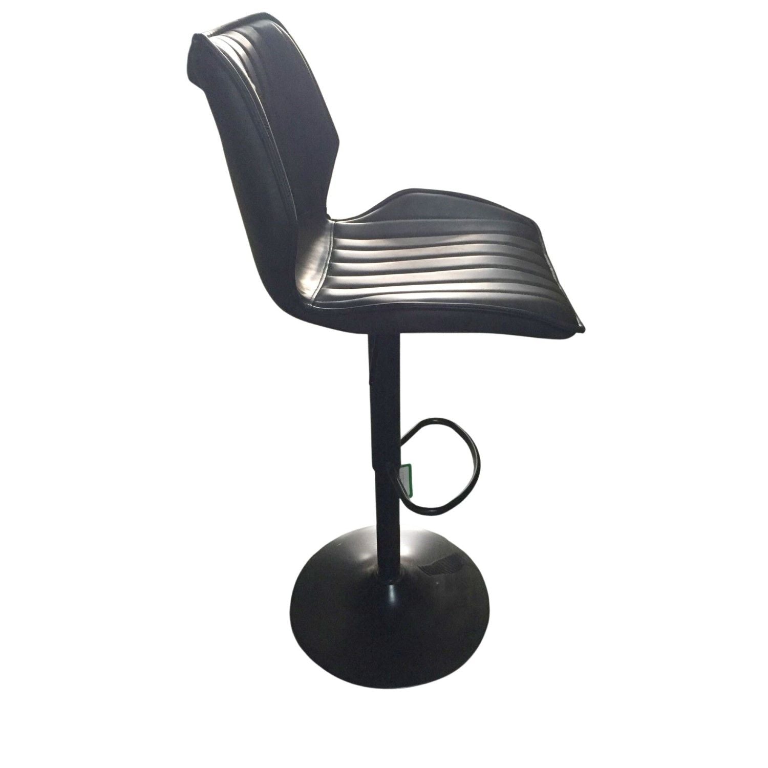 Modern Grey PU Leather Upholstered Gas Lift Bar Stool - Home Furniture Interiors