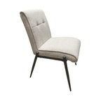 Contemporary Marl Fabric Padded Seat Dining Chair with Steel Legs