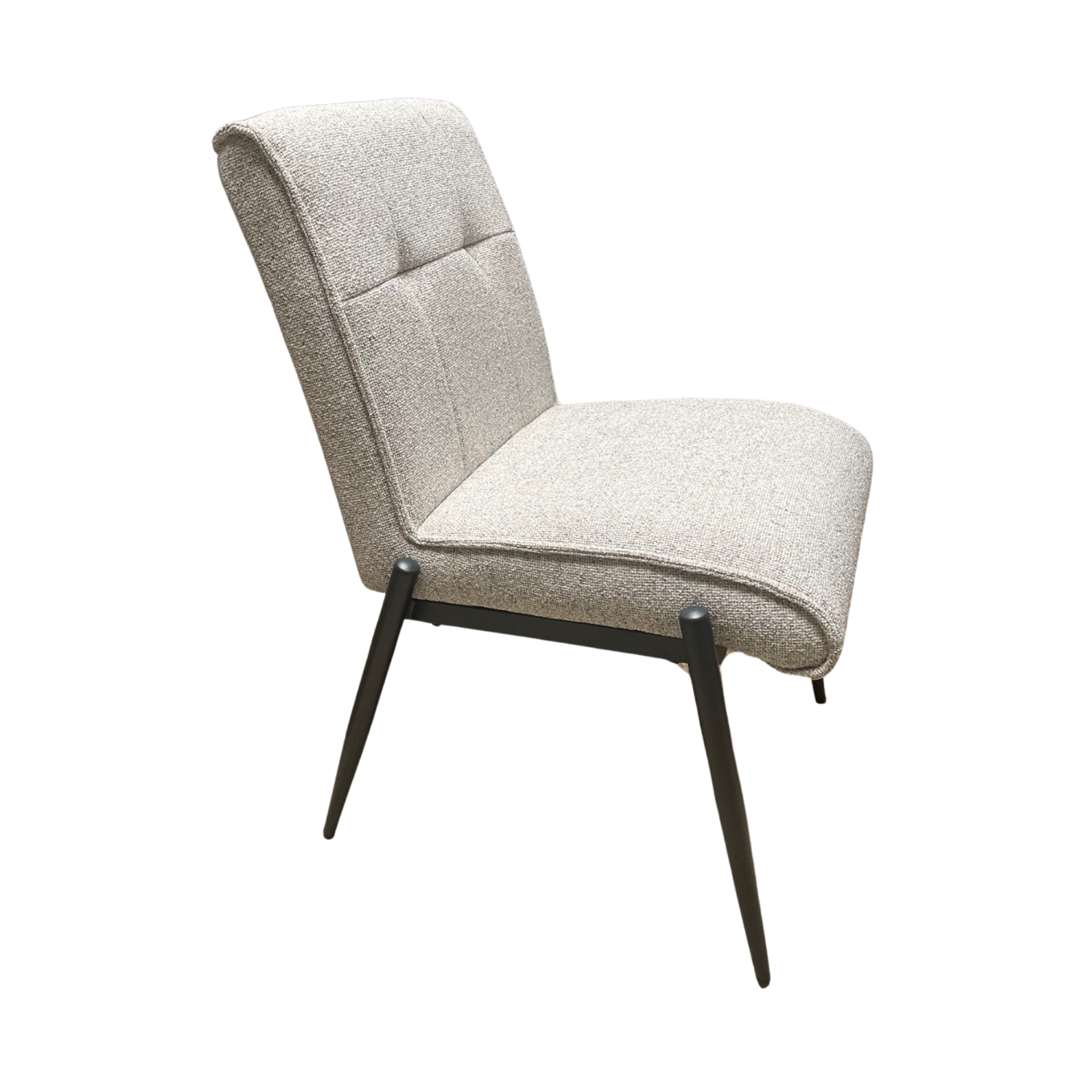 Contemporary Marl Fabric Padded Seat Dining Chair with Steel Legs