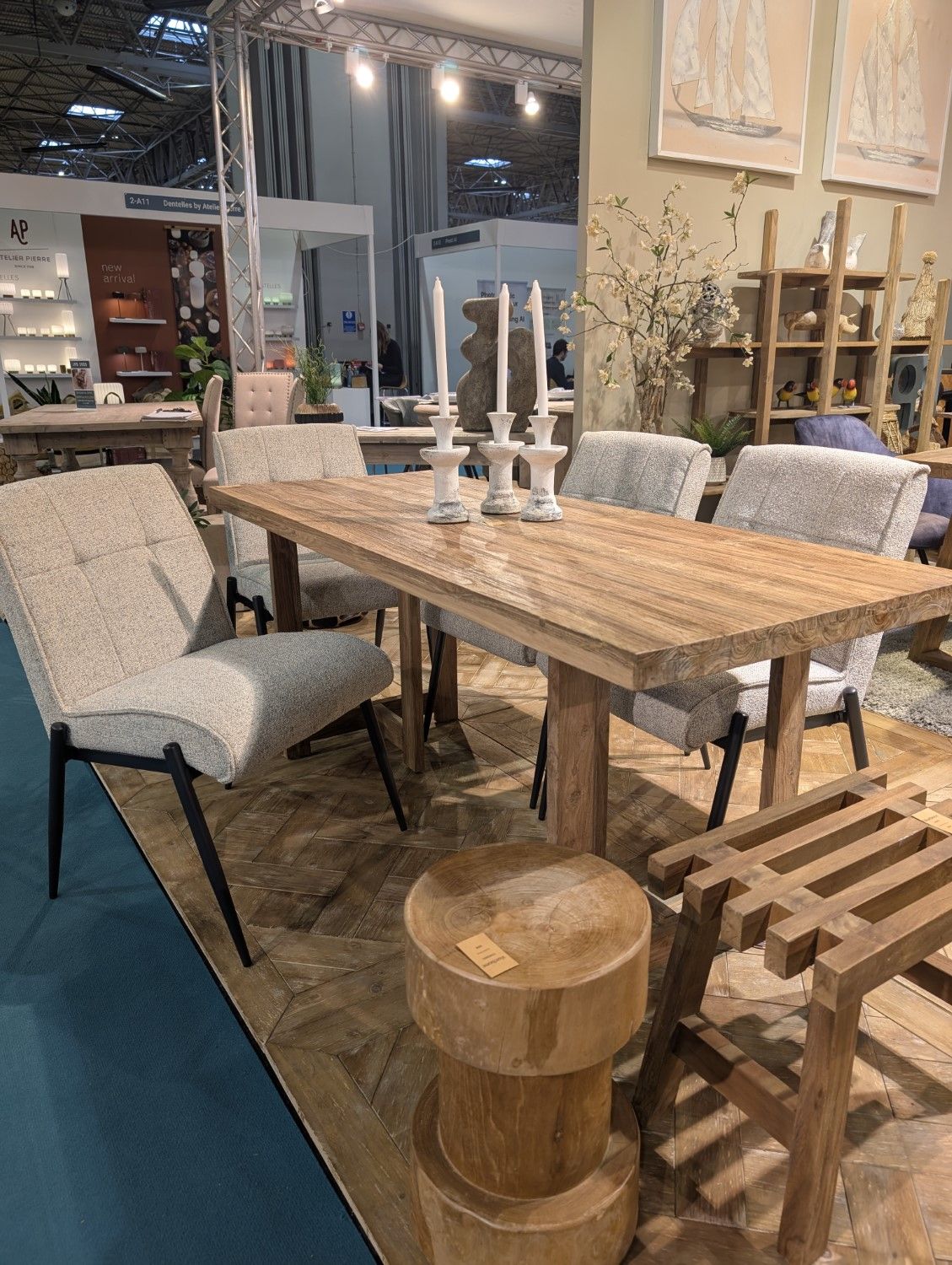 Contemporary Marl Fabric Padded Seat Dining Chair with Steel Legs - Home Furniture Interiors