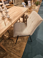 Contemporary Marl Fabric Padded Seat Dining Chair with Steel Legs - Home Furniture Interiors