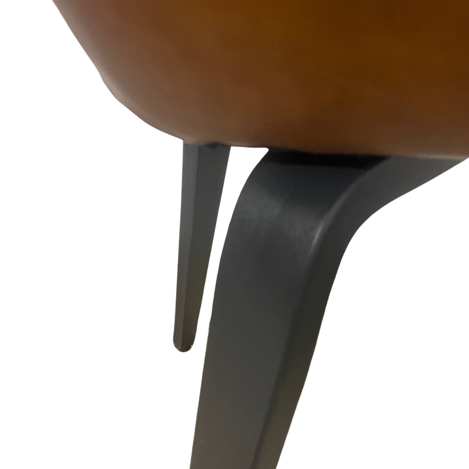 Contemporary Tan Vegan Leather Padded Seat Dining Chair with Wooden Legs - Home Furniture Interiors