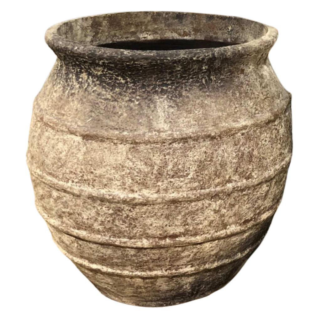 Rustic Large Glass Reinforced Concrete Garden Planter with Textured Aged Finish