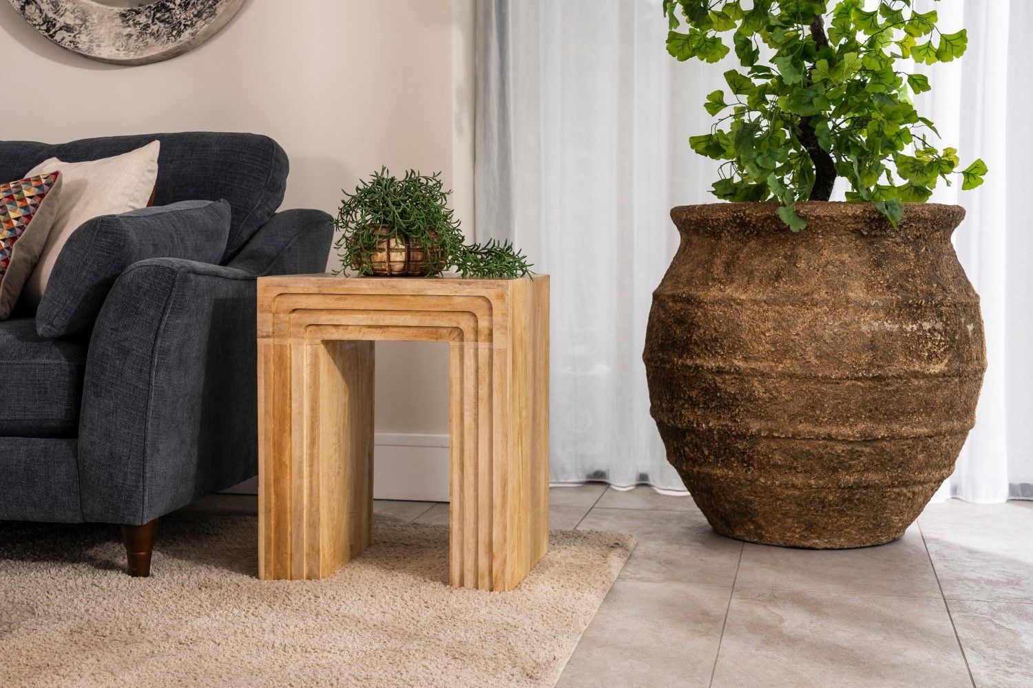 Rustic Coral Textured Large Garden Planter in Glass Reinforced Concrete - Home Furniture Interiors