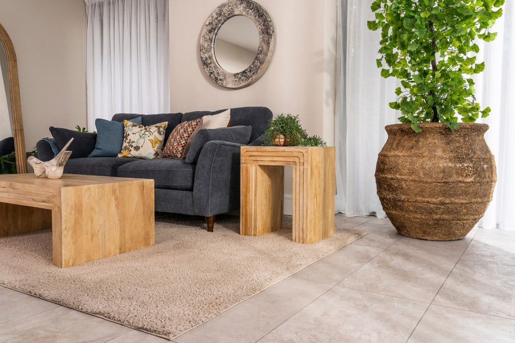 Rustic Coral Textured Large Garden Planter in Glass Reinforced Concrete - Home Furniture Interiors