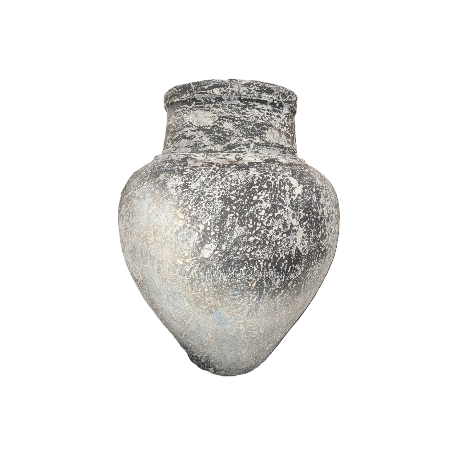 Rustic Grey Finish Naped Decorative Pot