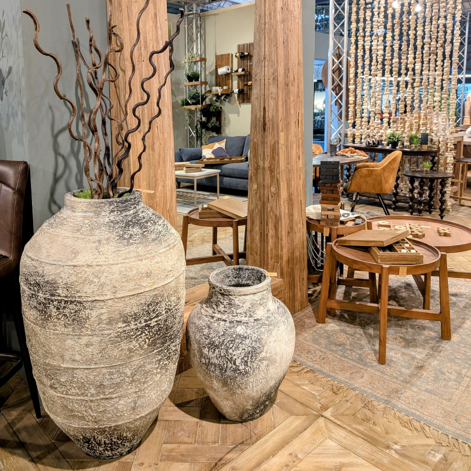 Rustic Grey Finish Naped Decorative Pot - Home Furniture Interiors