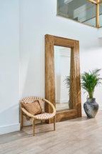 Rustic Reclaimed Wood Monumental Large Rectangular Wall Mirror