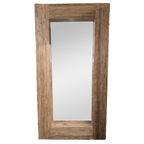 Rustic Reclaimed Wood Monumental Large Rectangular Wall Mirror - Home Furniture Interiors