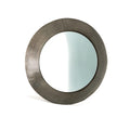 Contemporary Round Metal Framed Wall Mirror with Sculpted Edge