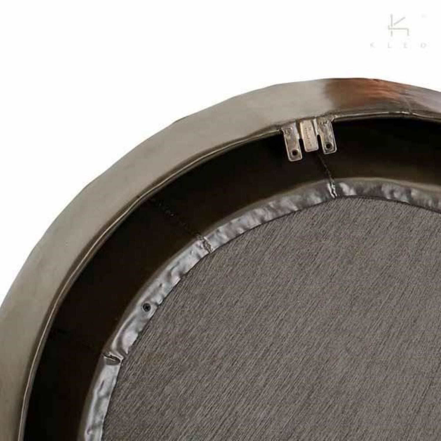 Contemporary Round Metal Framed Wall Mirror with Sculpted Edge - Home Furniture Interiors
