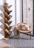 Artisan Solid Wood Vertical Angled Tiered Shelving Unit