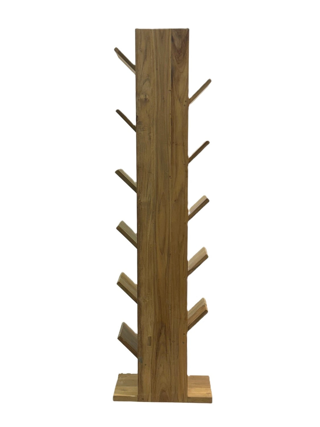Artisan Solid Wood Vertical Angled Tiered Shelving Unit - Home Furniture Interiors