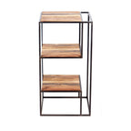 Industrial Recycled Wood and Metal Frame Small Shelf Unit - Home Furniture Interiors