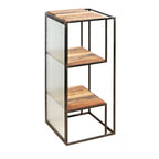 Industrial Recycled Wood and Metal Frame Small Shelf Unit - Home Furniture Interiors