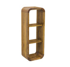 Modern Solid Mango Wood 3 Tier Shelving Unit with Rounded Corners