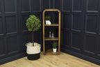 Modern Solid Mango Wood 3 Tier Shelving Unit with Rounded Corners - Home Furniture Interiors