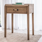 Lille Solid Wood Lamp Table with Raised Tray Top and Storage Drawer