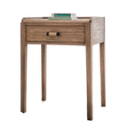 Lille Solid Wood Lamp Table with Raised Tray Top and Storage Drawer - Home Furniture Interiors