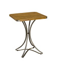Industrial Mango Wood Square Bar Table with Curved Gunmetal Steel Base