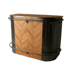 Industrial Style Dark Grey Recycled Wood Home Bar Unit - Home Furniture Interiors