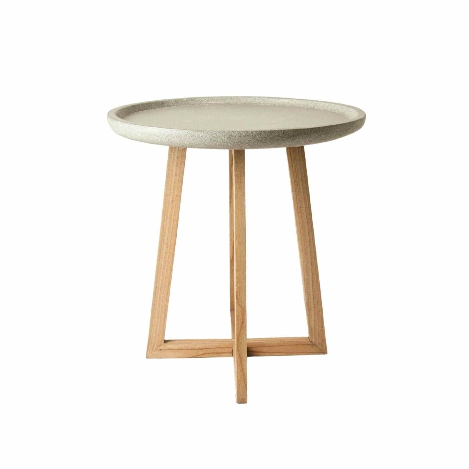 Contemporary Polymer Concrete Round Raised Dish Top Bistro Table