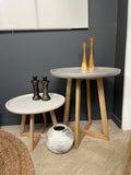 Contemporary Polymer Concrete Round Raised Dish Top Bistro Table - Home Furniture Interiors