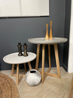 Contemporary Polymer Concrete Round Raised Dish Top Bistro Table - Home Furniture Interiors