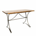 Rectangular Mango Wood Bistro Table with Black Steel Base