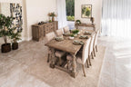 Traditional Weathered Oak Refectory 6 Seater Rectangular Dining Table