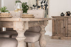 Traditional Weathered Oak Refectory 6 Seater Rectangular Dining Table - Home Furniture Interiors