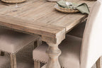 Traditional Weathered Oak Refectory 6 Seater Rectangular Dining Table - Home Furniture Interiors