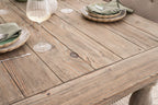 Traditional Weathered Oak Refectory 6 Seater Rectangular Dining Table - Home Furniture Interiors